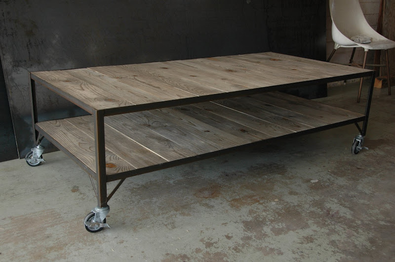 French Industrial Coffee Table / Carts Vintage Industrial Furniture